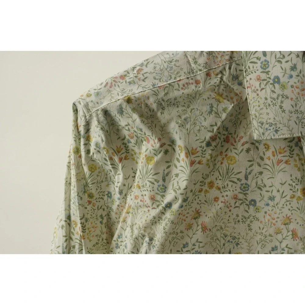 New Bar III Performance‎ Slim Stretch White Floral Button Up Shirt Men's Large